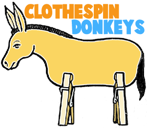Clothespin Donkeys