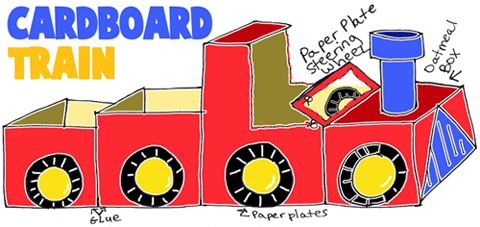 Cardboard box train online