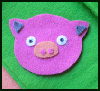 Piggy Felt Badge Craft for