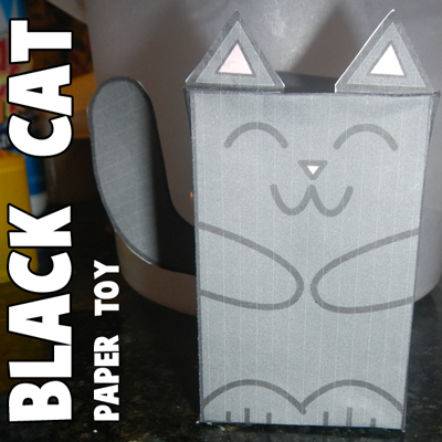 Little Black Cat  Paper toys template, Paper doll template, Paper