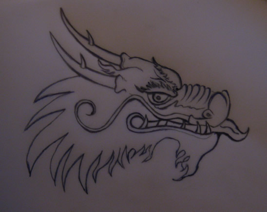 chinese dragon face outline